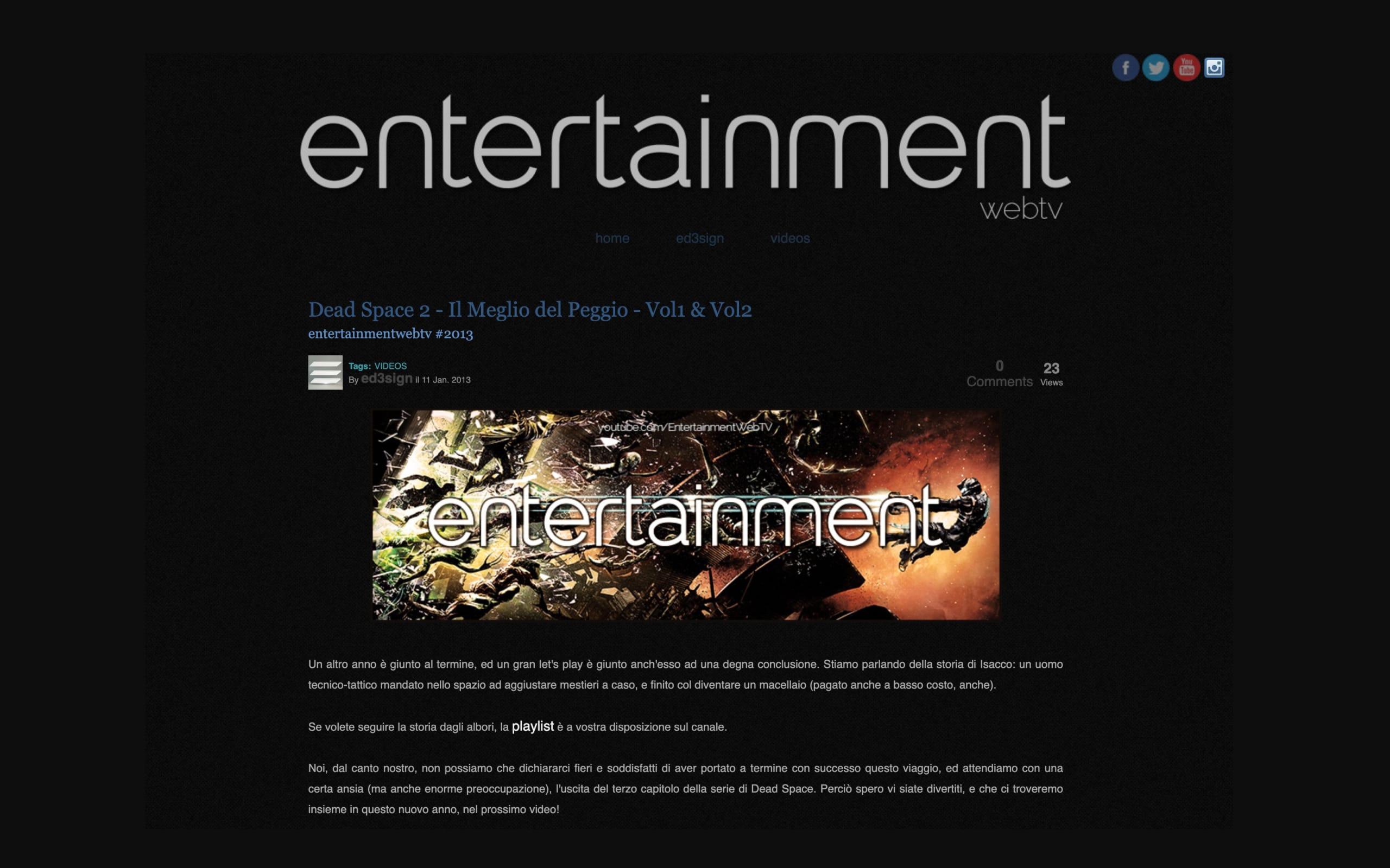 Entertainment Web TV Old Blog